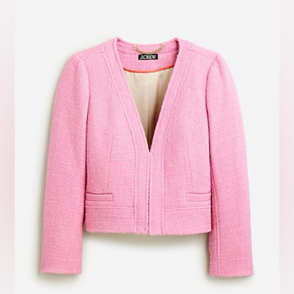 J.Crew Collarless lady jacket in maritime tweed BT544